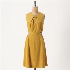 Anthropologie Mustard Rare Girls of Savoy dress